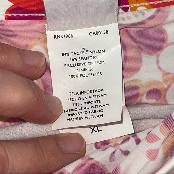 Jag Retro Floral Swim Skirt Attached Bottoms Orange Pink - Picture 6 of 15